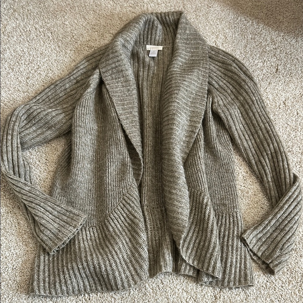 Chico's Taupe Ribbed Cardigan